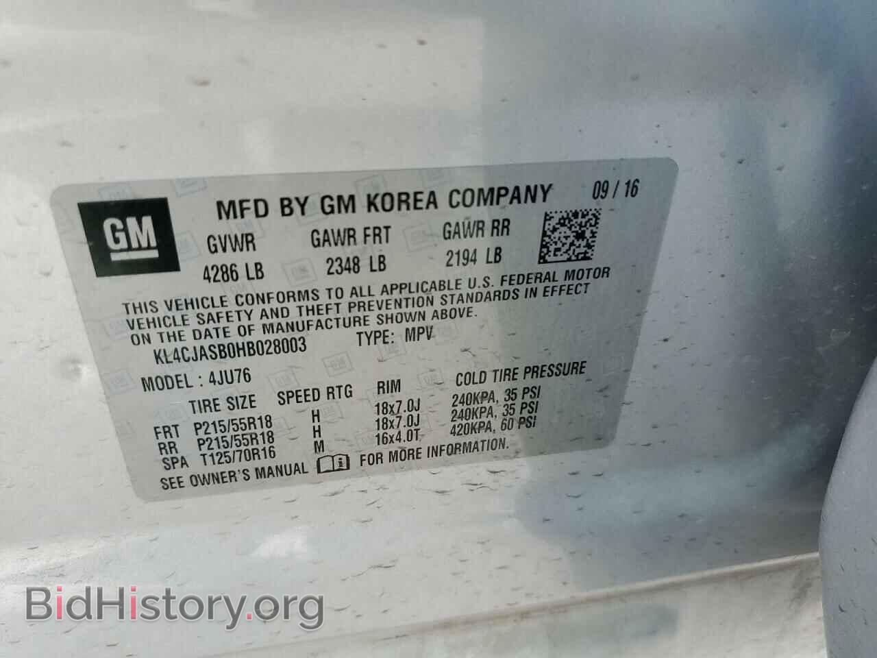 2017 BUICK ENCORE - VIN: KL4CJASB0HB028003 - Photo 13