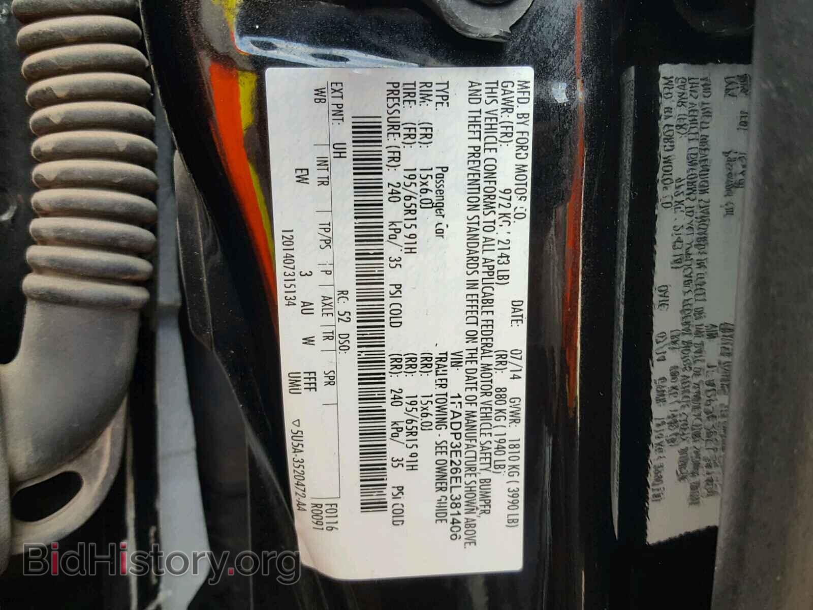 2014 FORD FOCUS - VIN: 1FADP3E26EL381406 - Фото 10