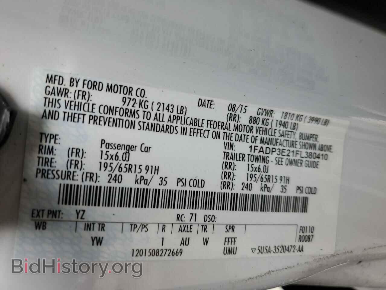 2015 FORD FOCUS - VIN: 1FADP3E21FL380410 - Фото 12