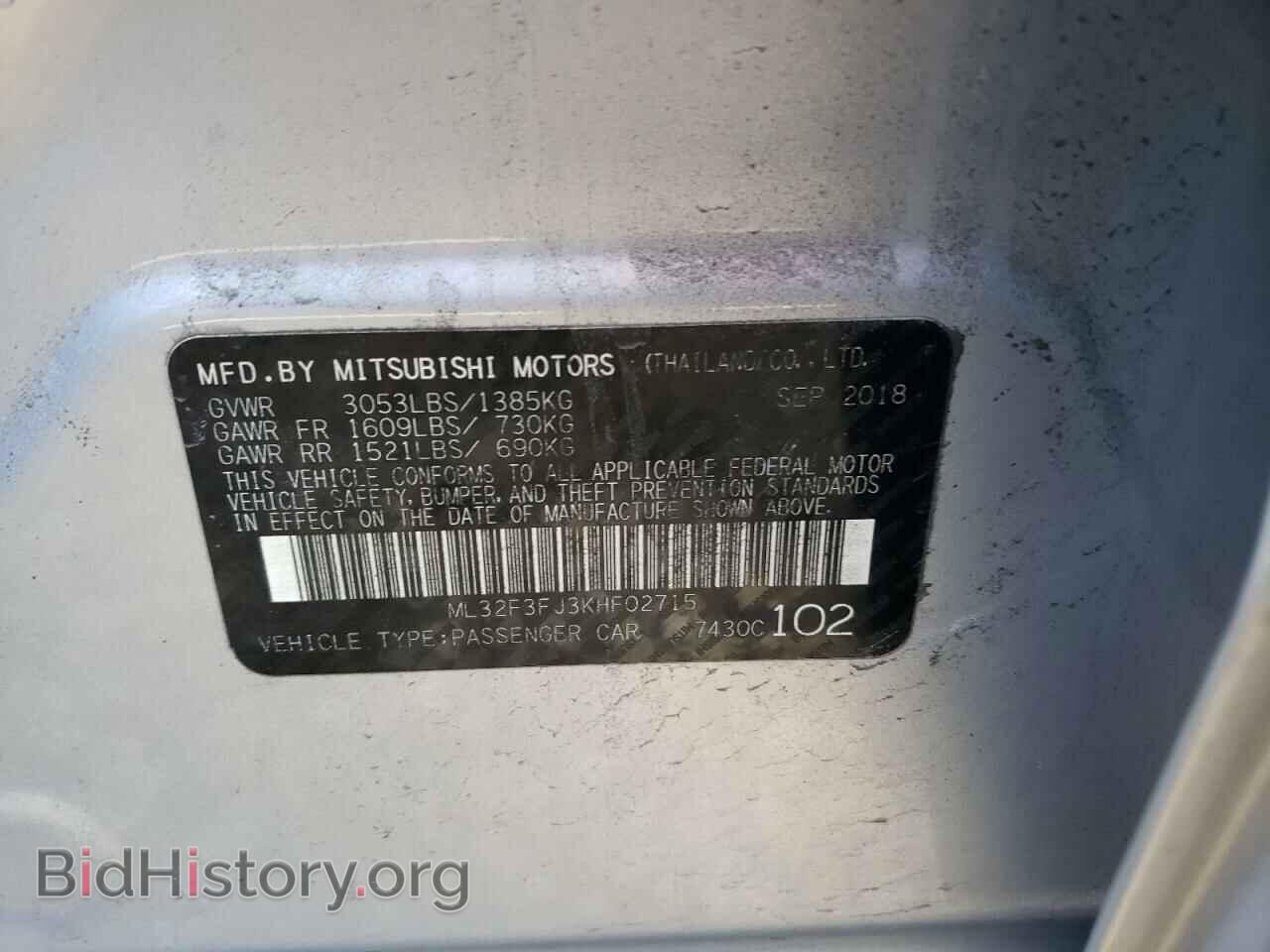 2019 MITSUBISHI MIRAGE - VIN: ML32F3FJ3KHF02715 - Фото 13