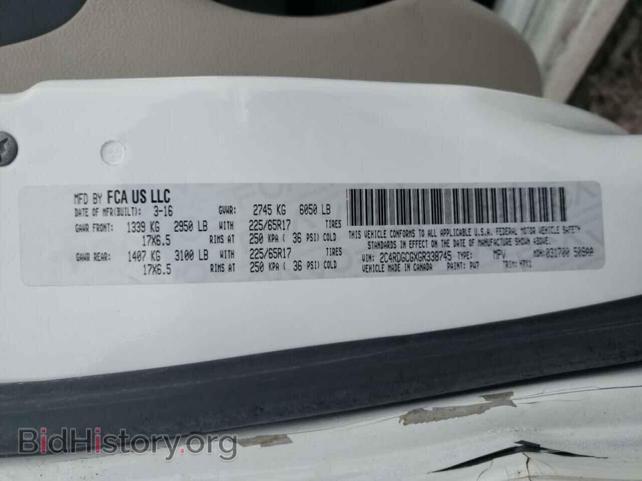 2016 DODGE CARAVAN - VIN: 2C4RDGCGXGR338745 - Фото 13