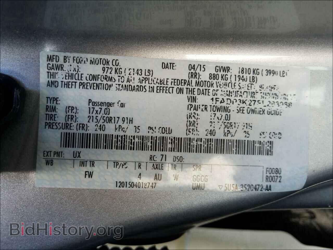 2015 FORD FOCUS - VIN: 1FADP3K27FL283068 - Фото 10