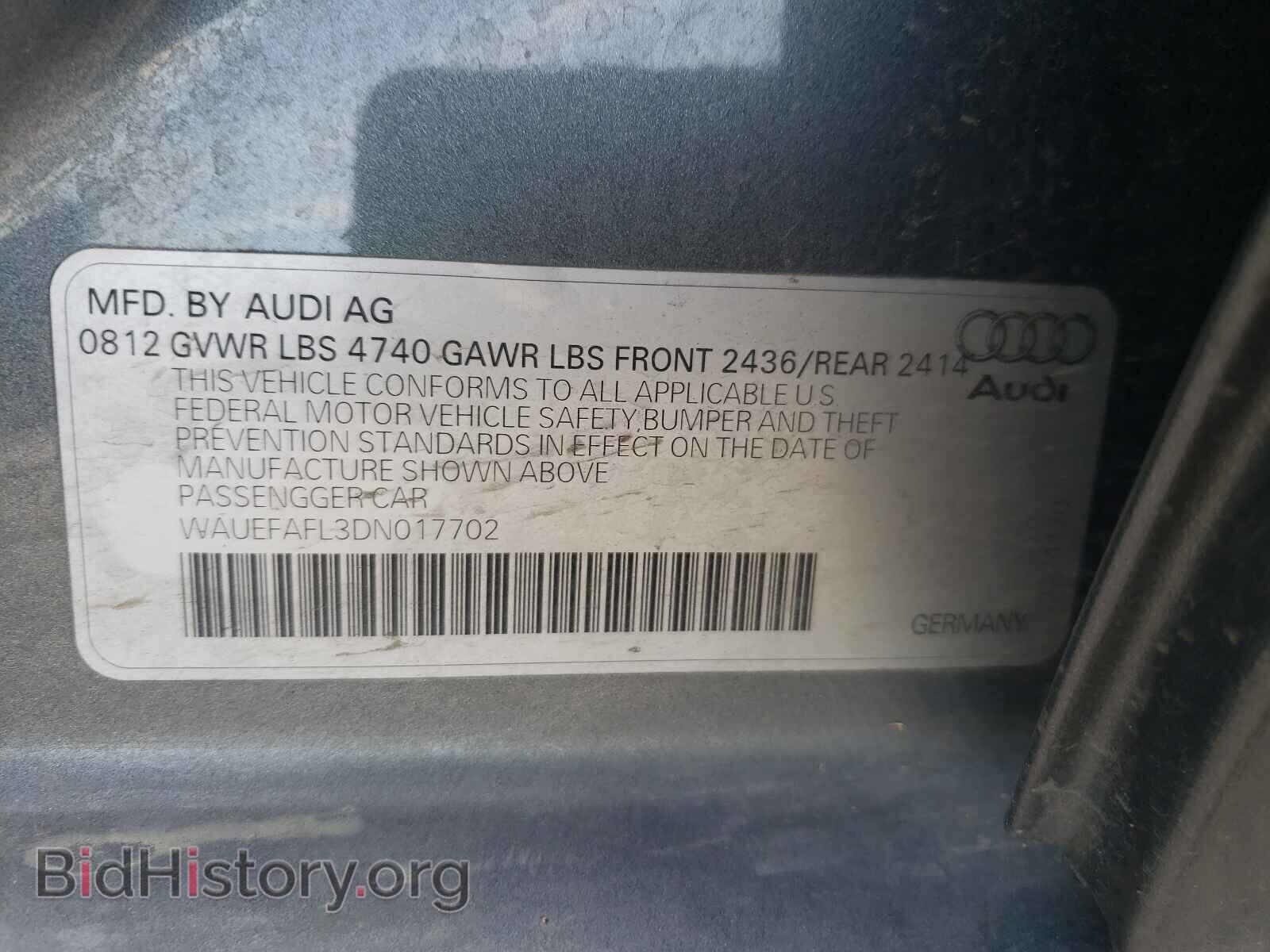 2013 AUDI A4 - VIN: WAUEFAFL3DN017702 - Photo 10