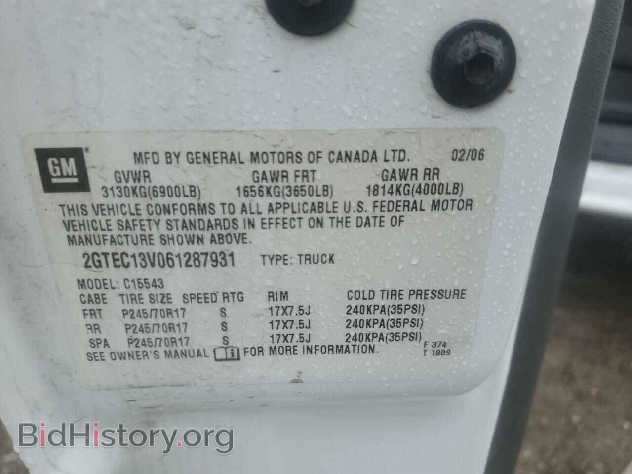 2006 GMC SIERRA - VIN: 2GTEC13V061287931 - Фото 12