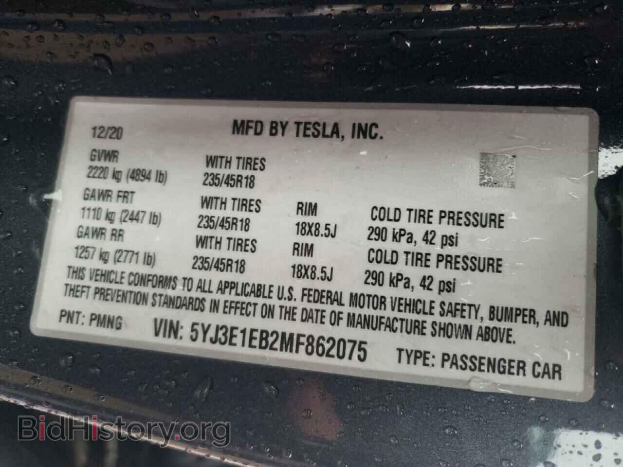 2021 TESLA MODEL 3 - VIN: 5YJ3E1EB2MF862075 - Photo 10