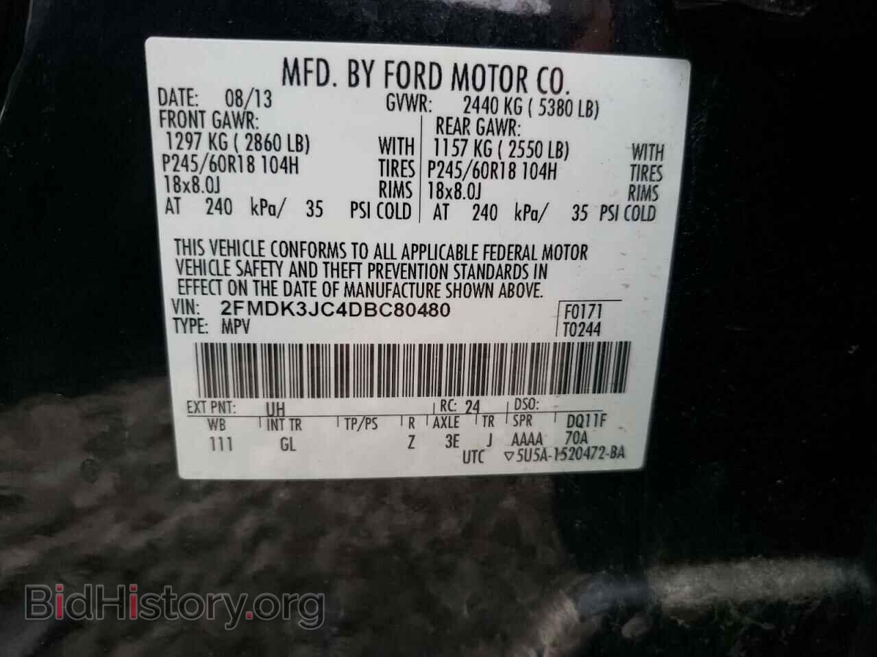 2013 FORD EDGE - VIN: 2FMDK3JC4DBC80480 - Photo 10