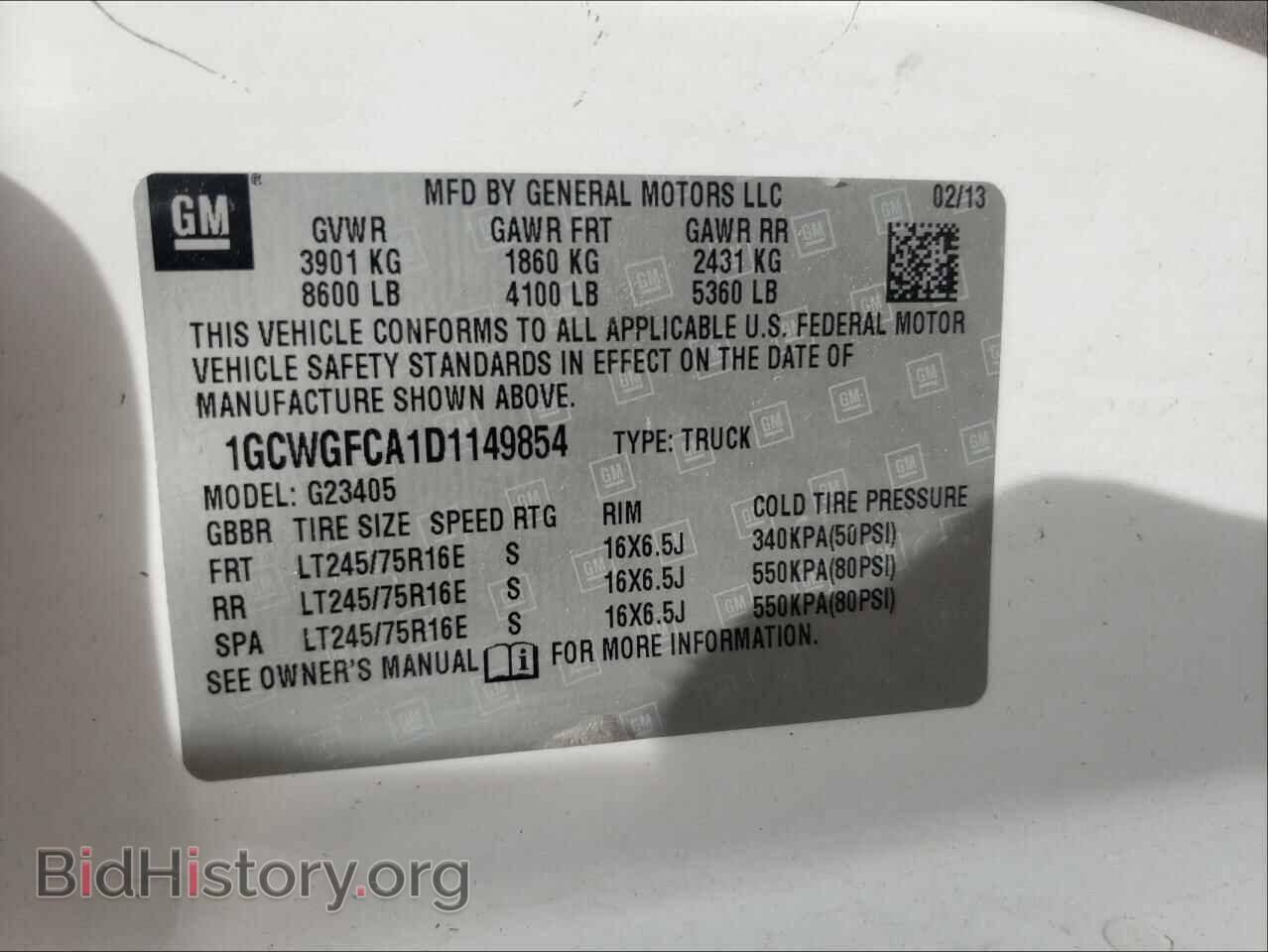 2013 CHEVROLET EXPRESS - VIN: 1GCWGFCA1D1149854 - Фото 10