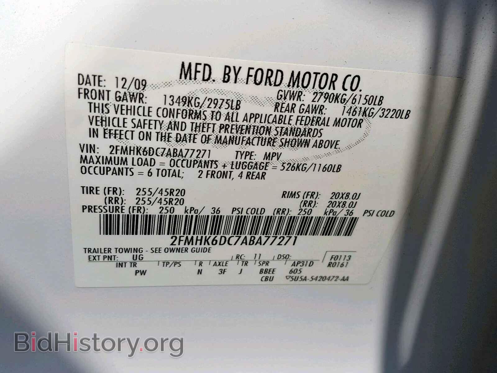2010 FORD FLEX LIMIT - VIN: 2FMHK6DC7ABA77271 - Photo 10