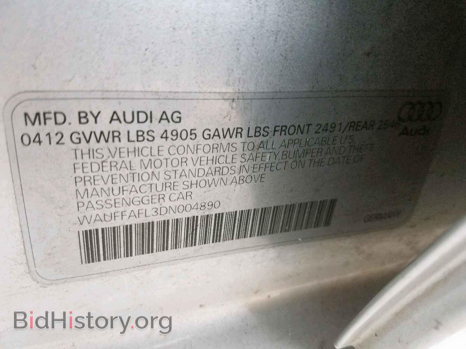2013 AUDI A4 - VIN: WAUFFAFL3DN004890 - Photo 10