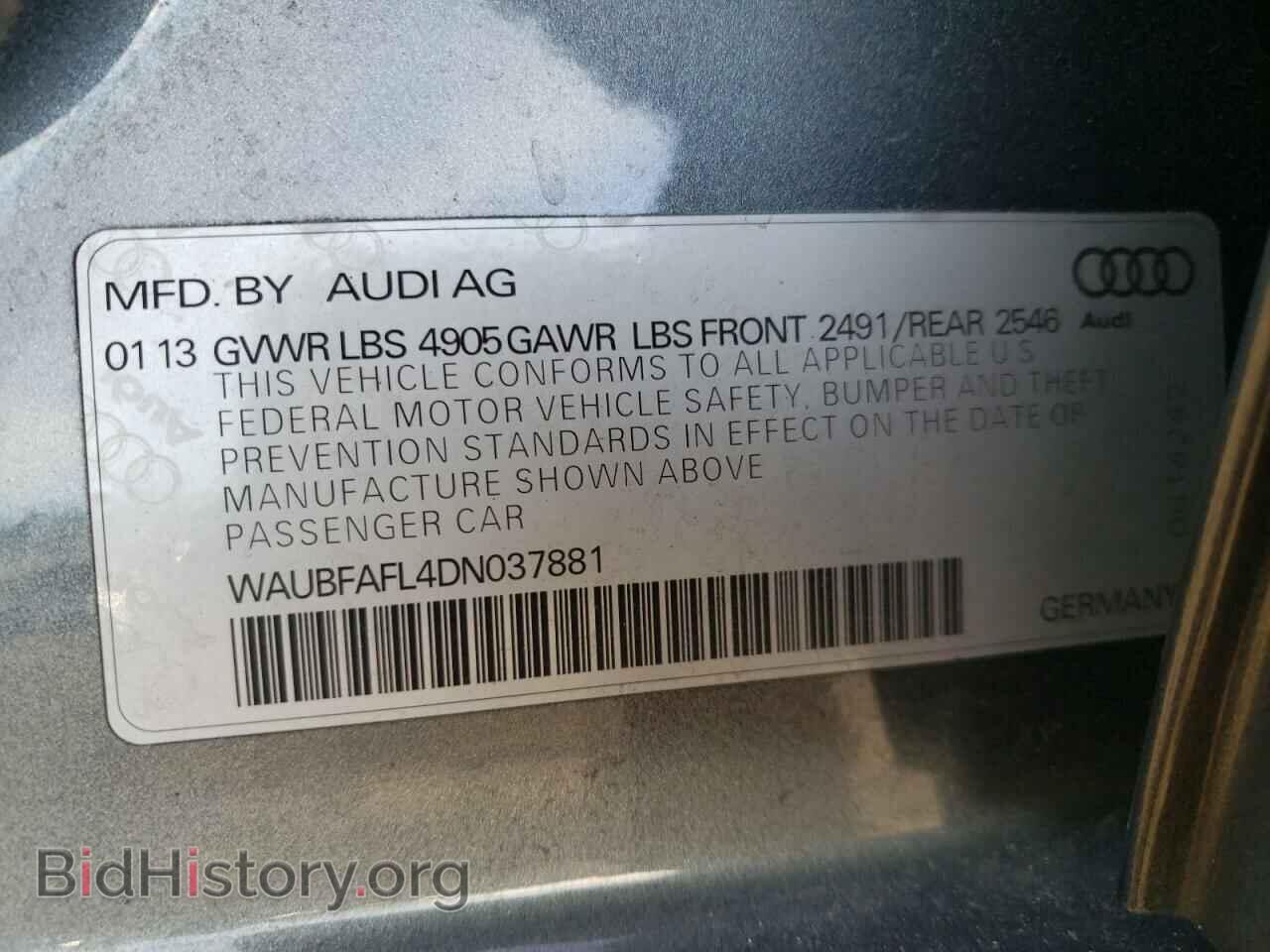 2013 AUDI A4 - VIN: WAUBFAFL4DN037881 - Фото 12