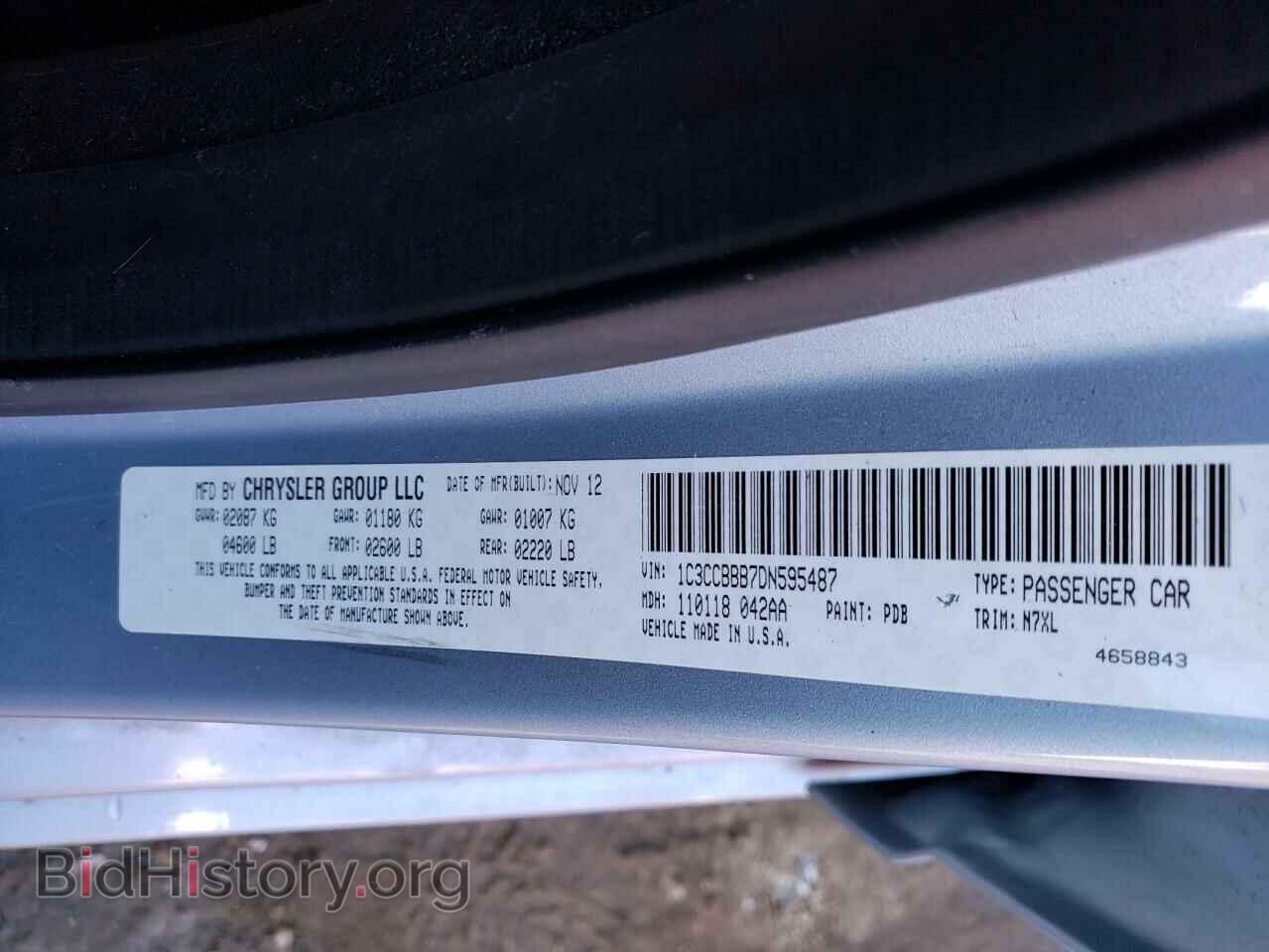 2013 CHRYSLER 200 - VIN: 1C3CCBBB7DN595487 - Фото 12