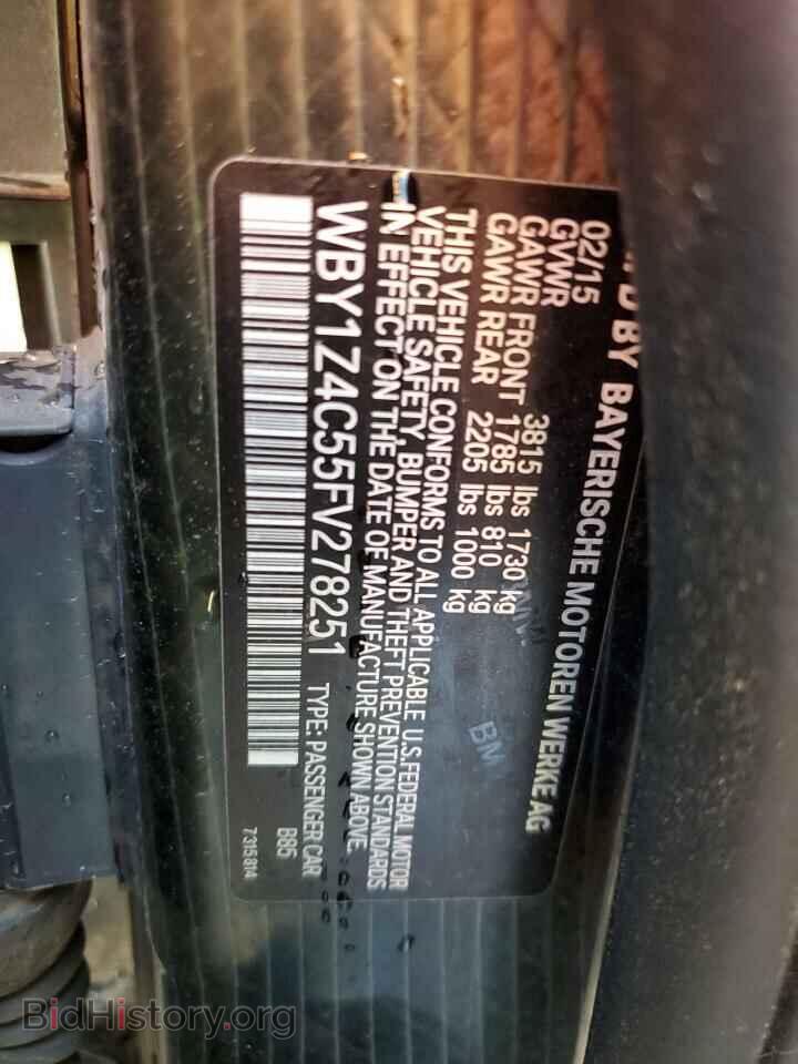 2015 BMW I SERIES - VIN: WBY1Z4C55FV278251 - Фото 12