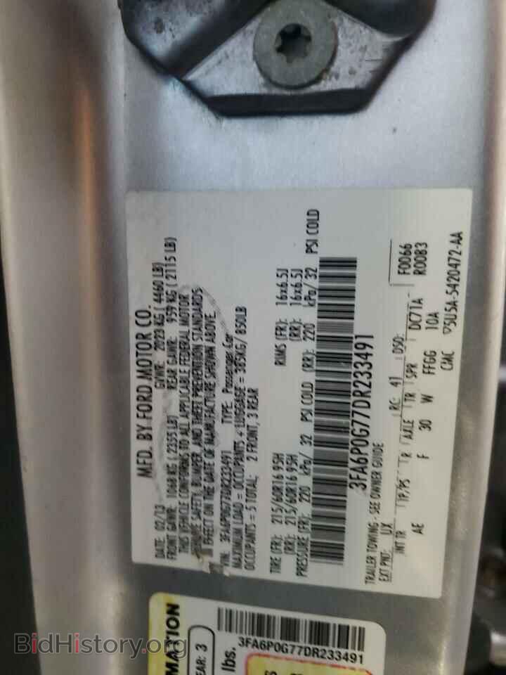 2013 FORD FUSION - VIN: 3FA6P0G77DR233491 - Фото 13