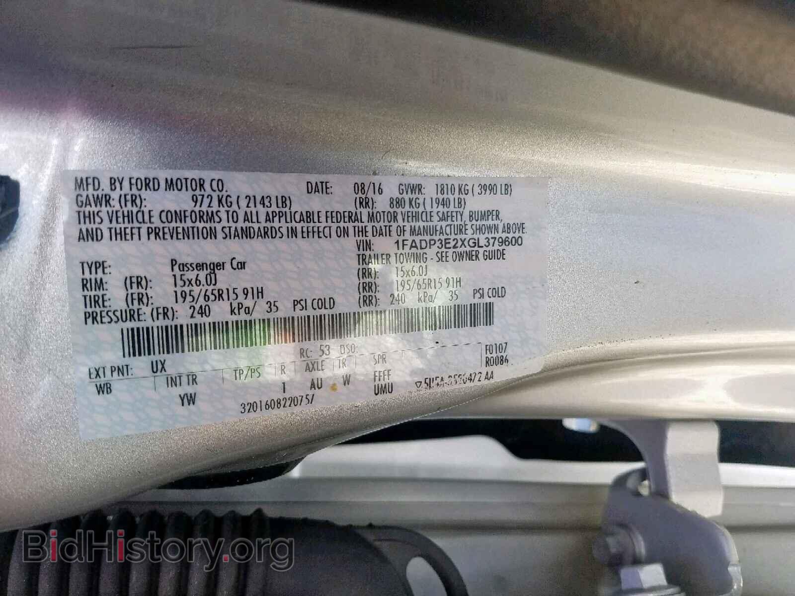 2016 FORD FOCUS - VIN: 1FADP3E2XGL379600 - Photo 10