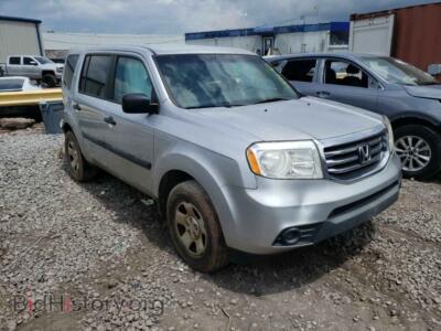 2014 Honda PILOT Pilot LX, серебристый — VIN 5FNYF3H21EB009422, Copart