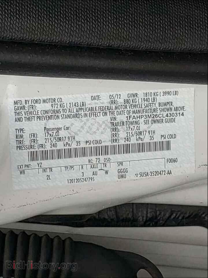 2012 FORD FOCUS - VIN: 1FAHP3M26CL430314 - Фото 10