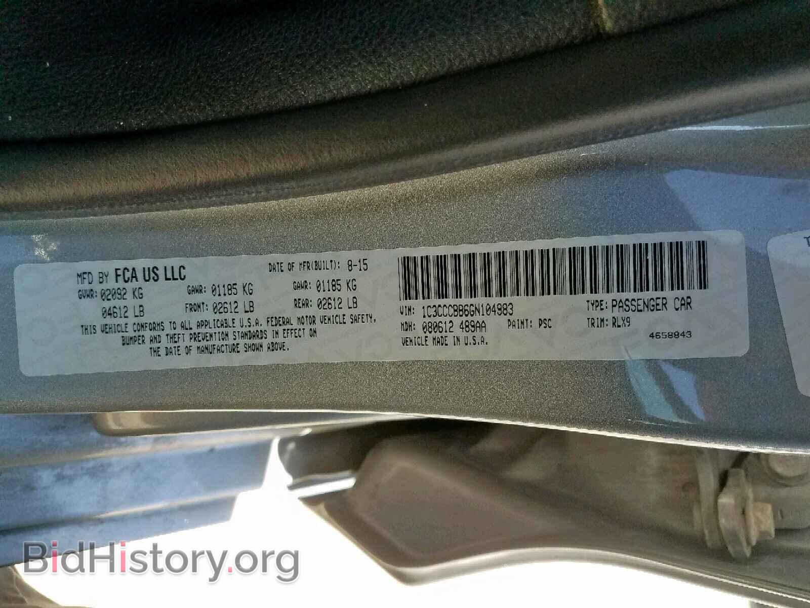 2016 CHRYSLER 200 - VIN: 1C3CCCBB6GN104983 - Photo 10