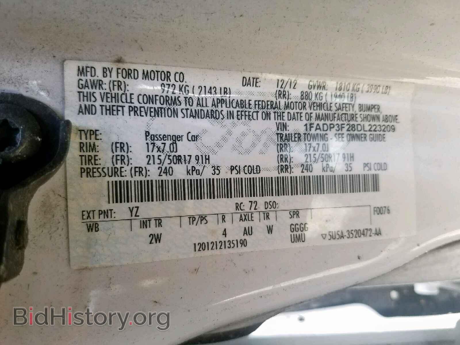 2013 FORD FOCUS SE - VIN: 1FADP3F28DL223209 - Фото 10