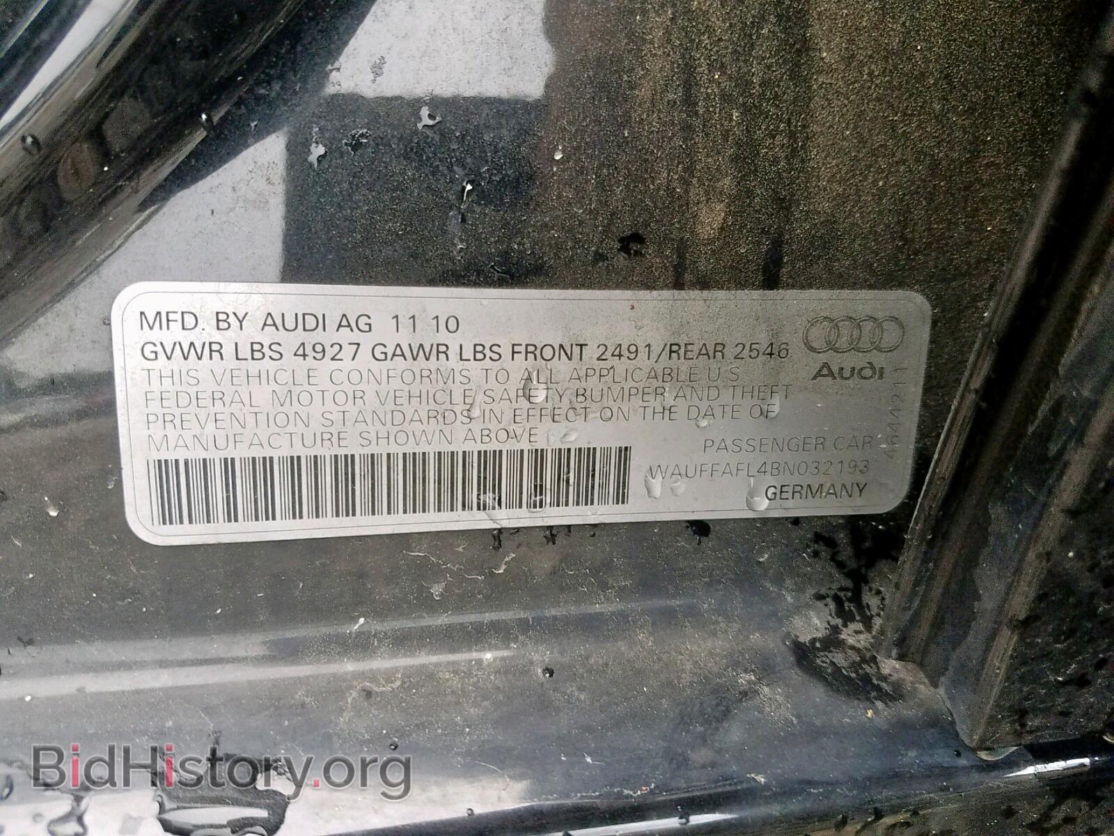 2011 AUDI A4 - VIN: WAUFFAFL4BN032193 - Photo 10