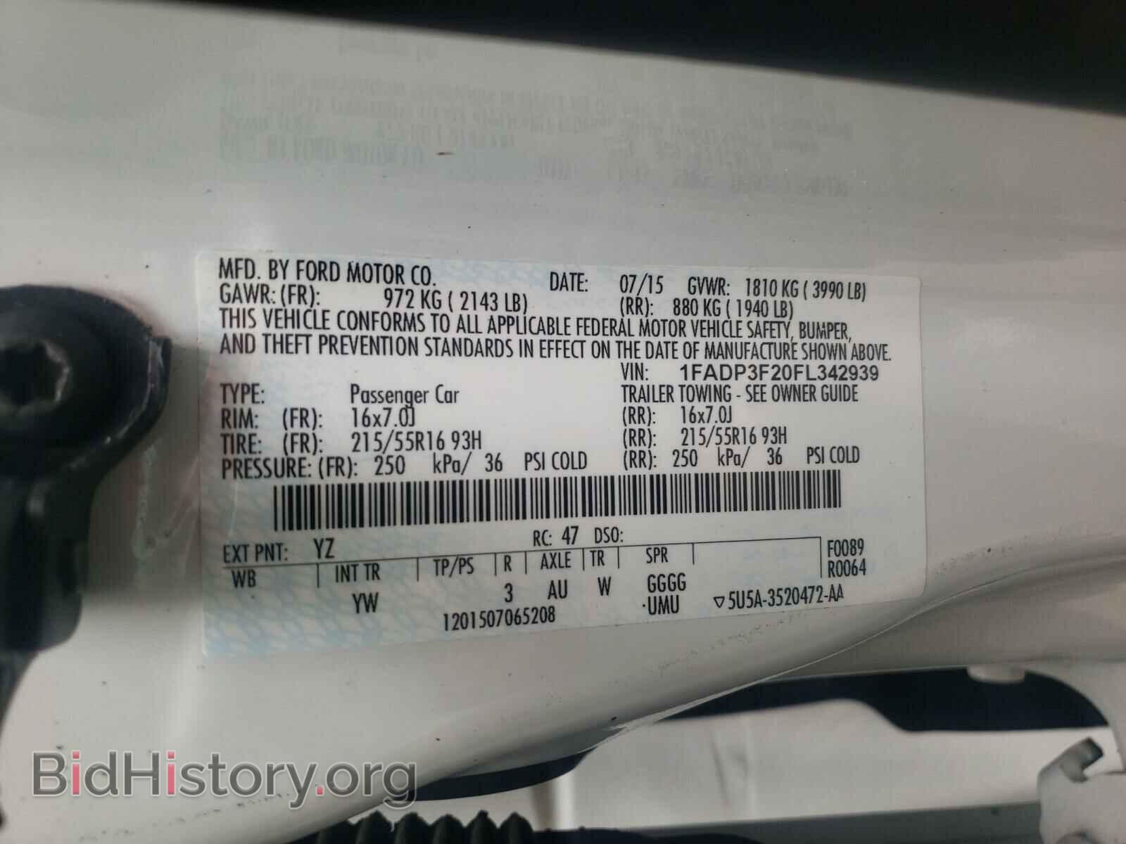 2015 FORD FOCUS - VIN: 1FADP3F20FL342939 - Фото 10