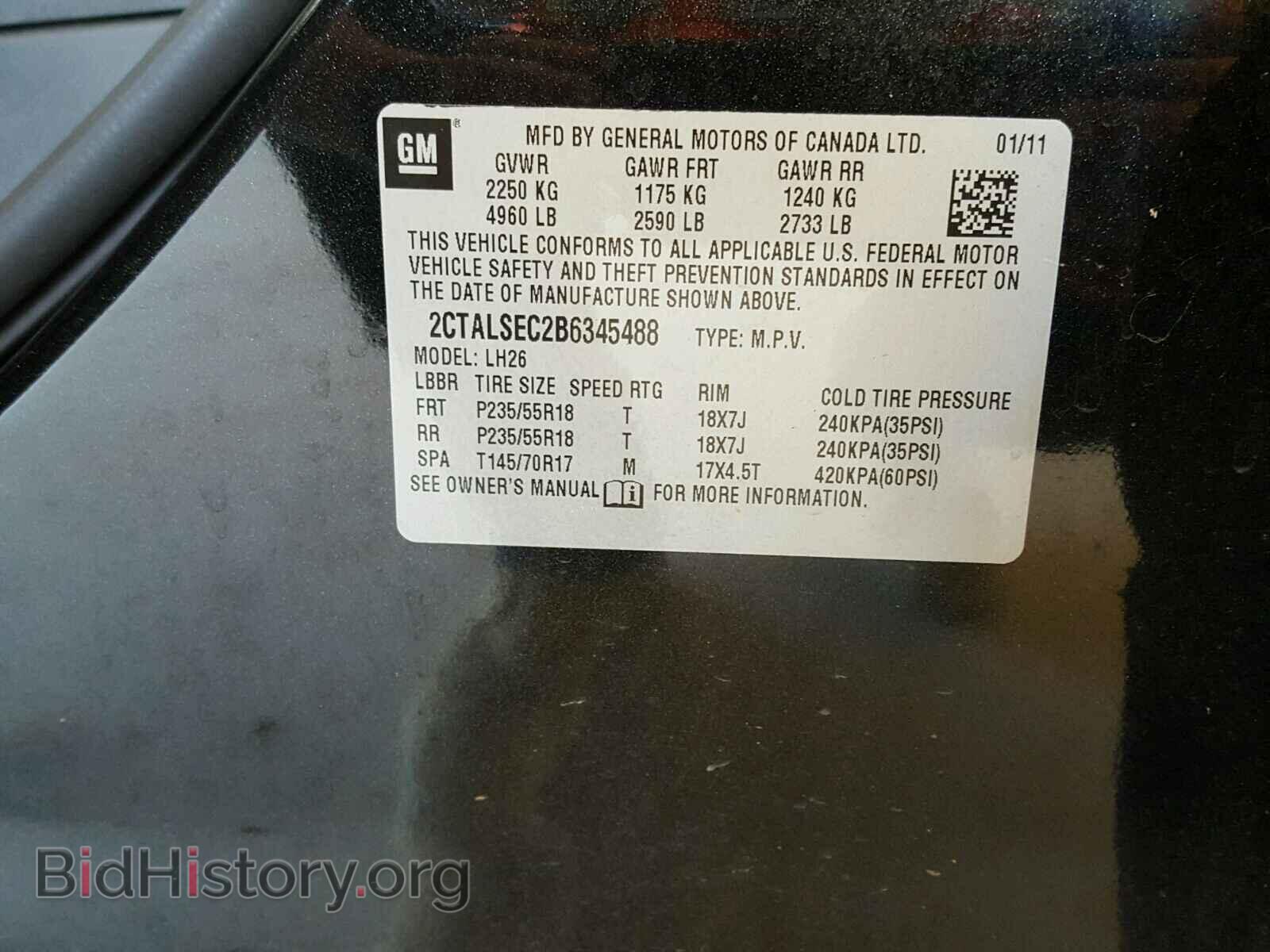 2011 GMC TERRAIN - VIN: 2CTALSEC2B6345488 - Photo 10