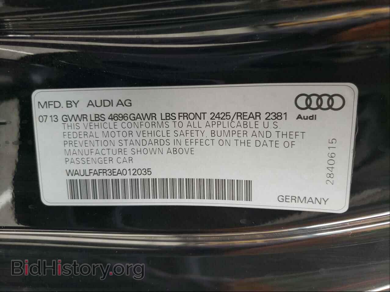 2014 AUDI A5 - VIN: WAULFAFR3EA012035 - Фото 10