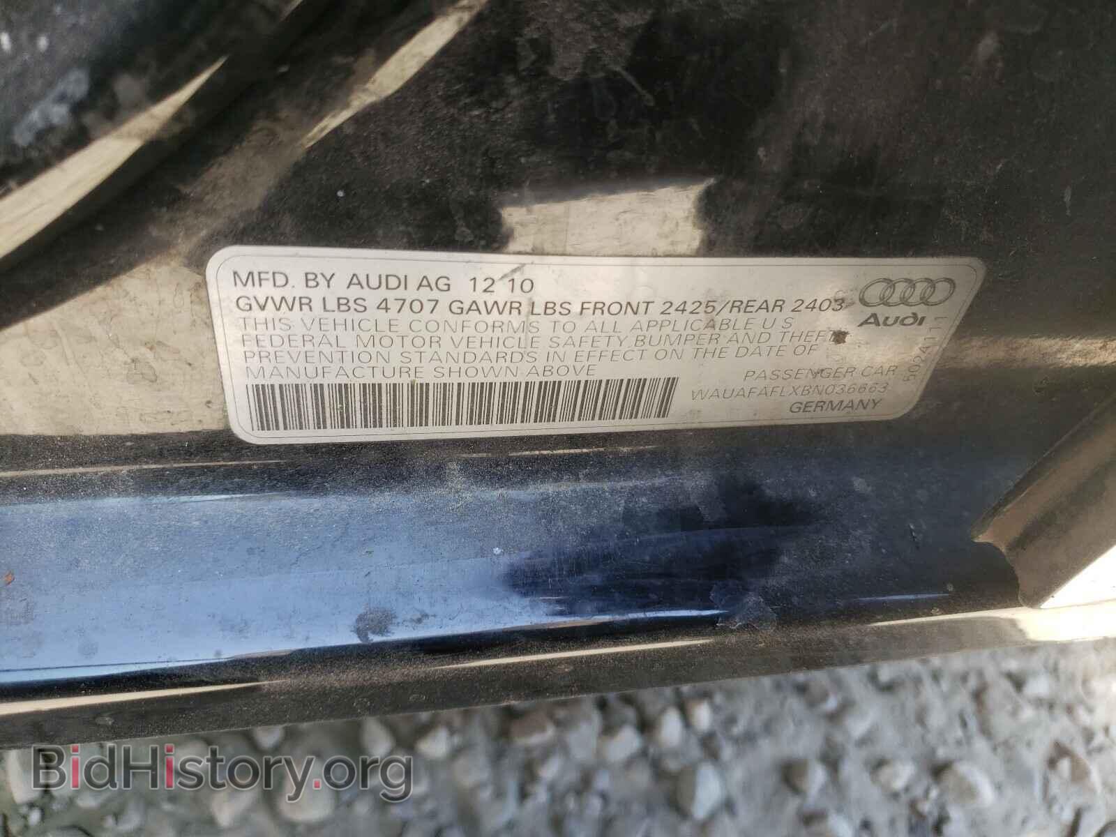 2011 AUDI A4 - VIN: WAUAFAFLXBN036663 - Фото 10