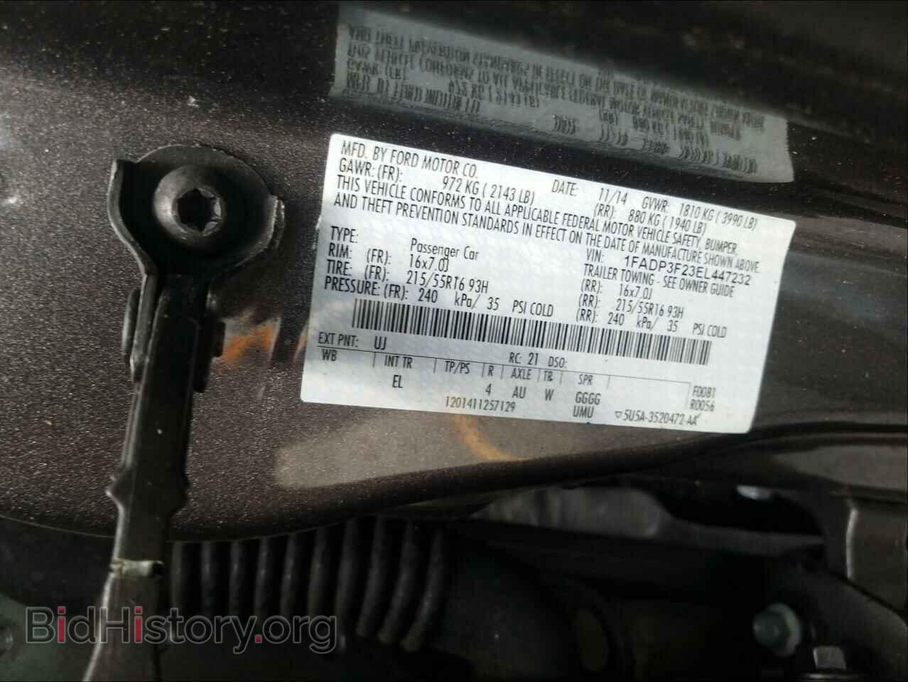 2014 FORD FOCUS - VIN: 1FADP3F23EL447232 - Фото 10