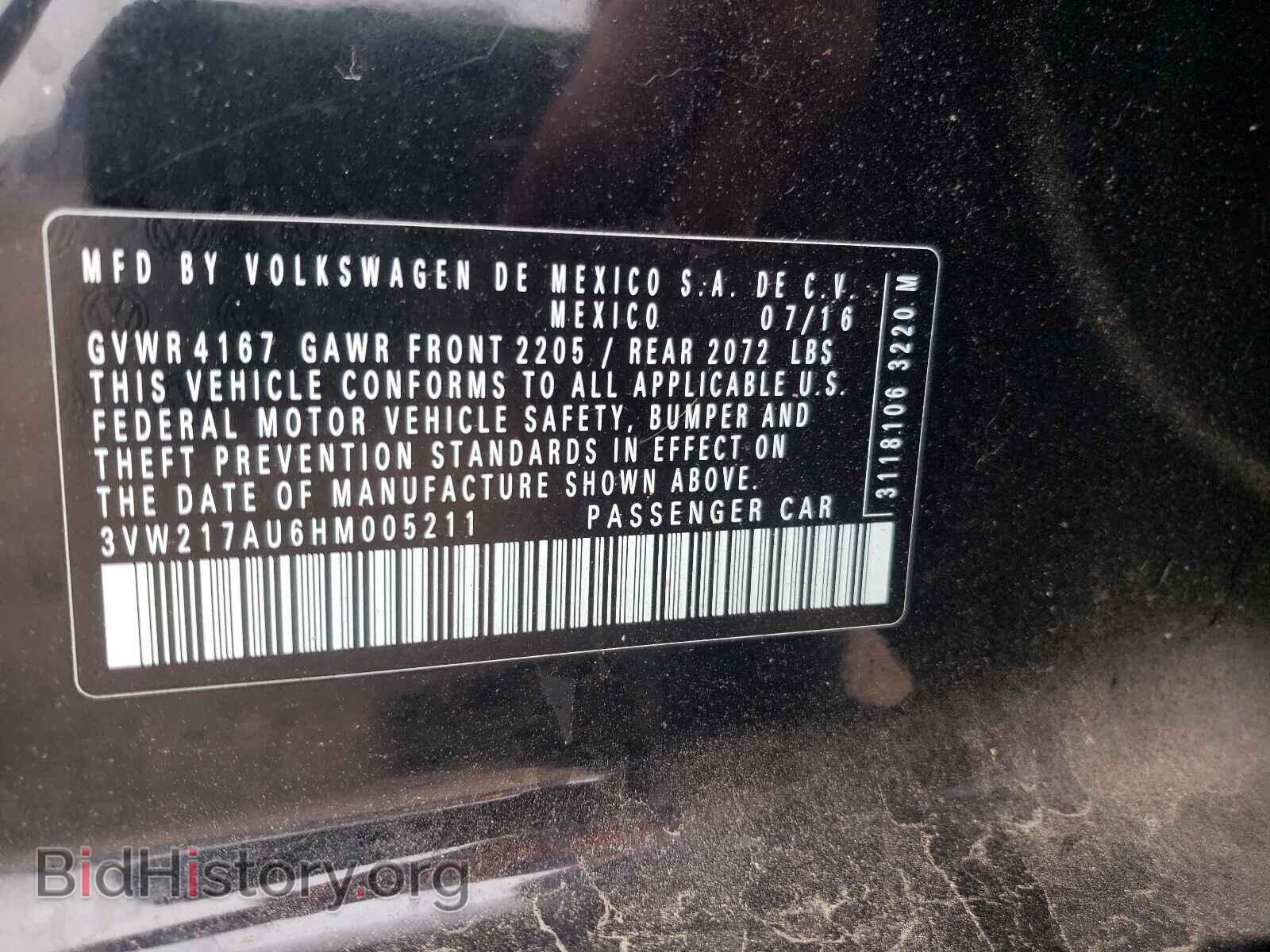 2017 VOLKSWAGEN GOLF - VIN: 3VW217AU6HM005211 - Фото 10