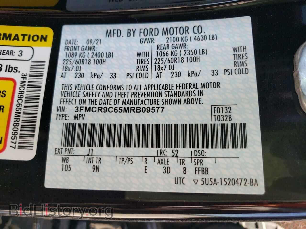 2021 FORD BRONCO - VIN: 3FMCR9C65MRB09577 - Photo 10