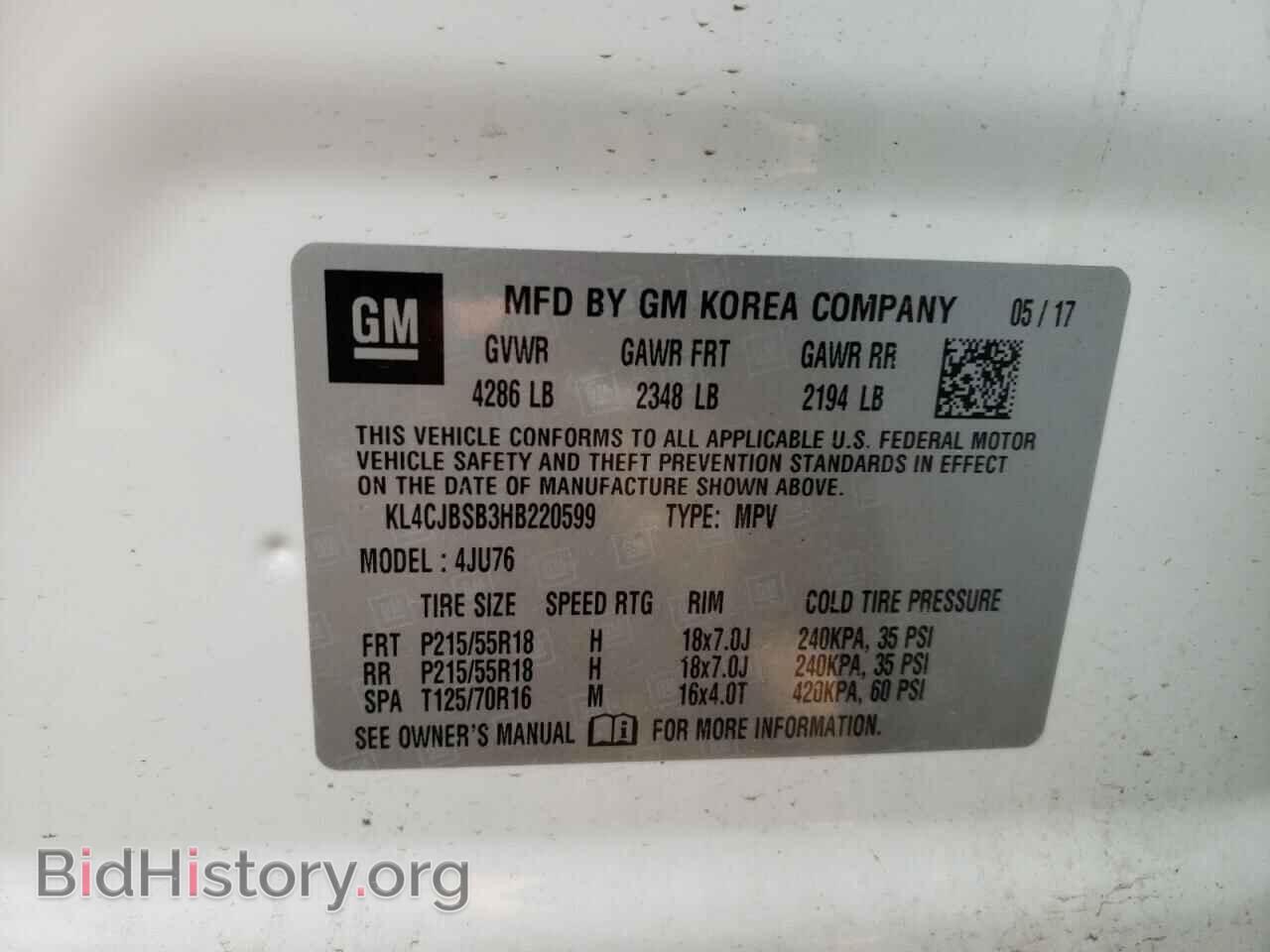 2017 BUICK ENCORE - VIN: KL4CJBSB3HB220599 - Photo 10
