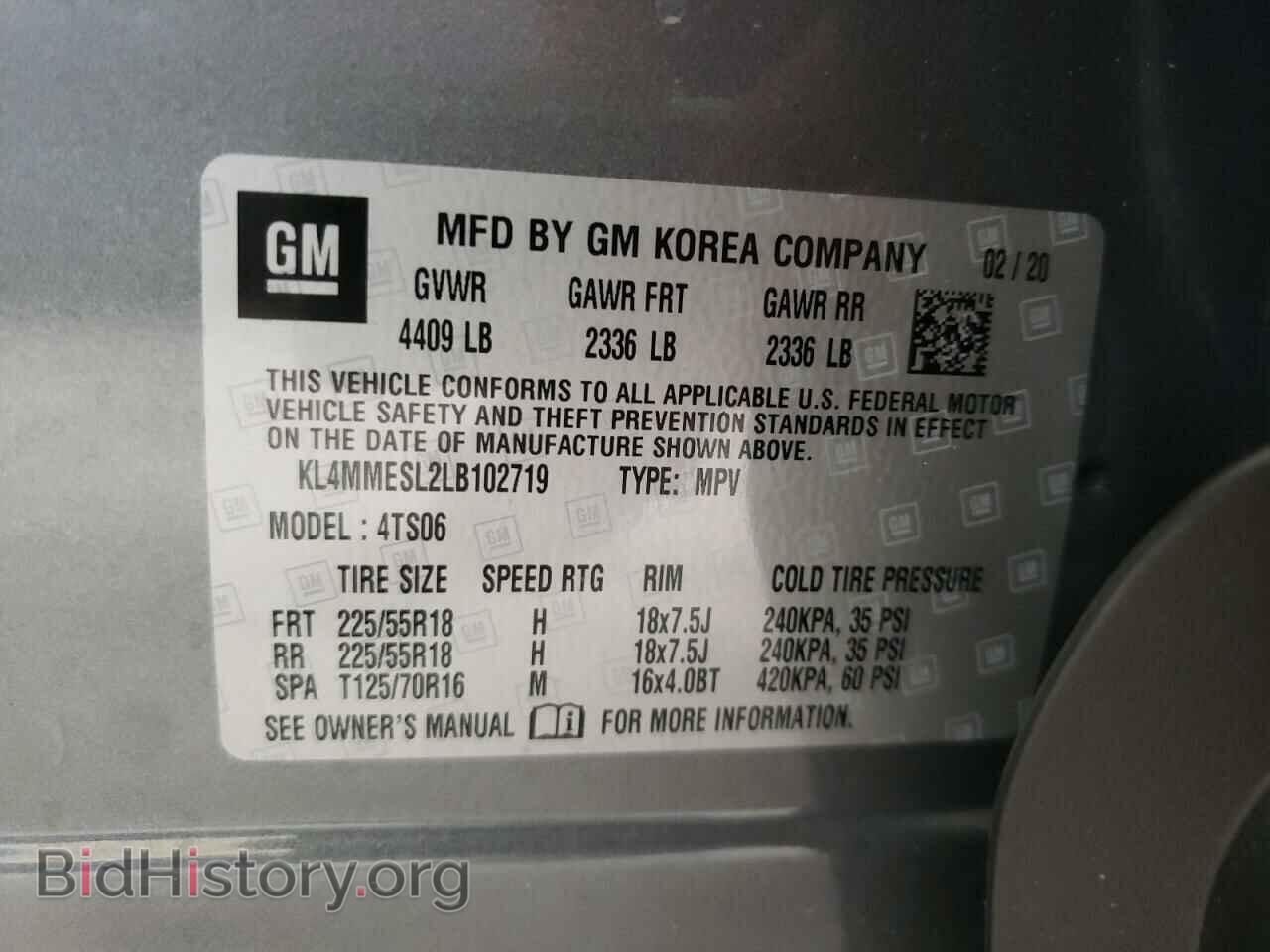 2020 BUICK ENCORE - VIN: KL4MMESL2LB102719 - Photo 10