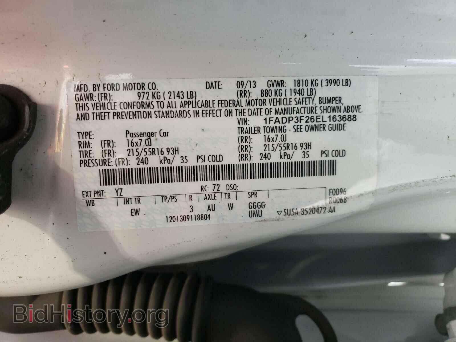2014 FORD FOCUS - VIN: 1FADP3F26EL163688 - Фото 10