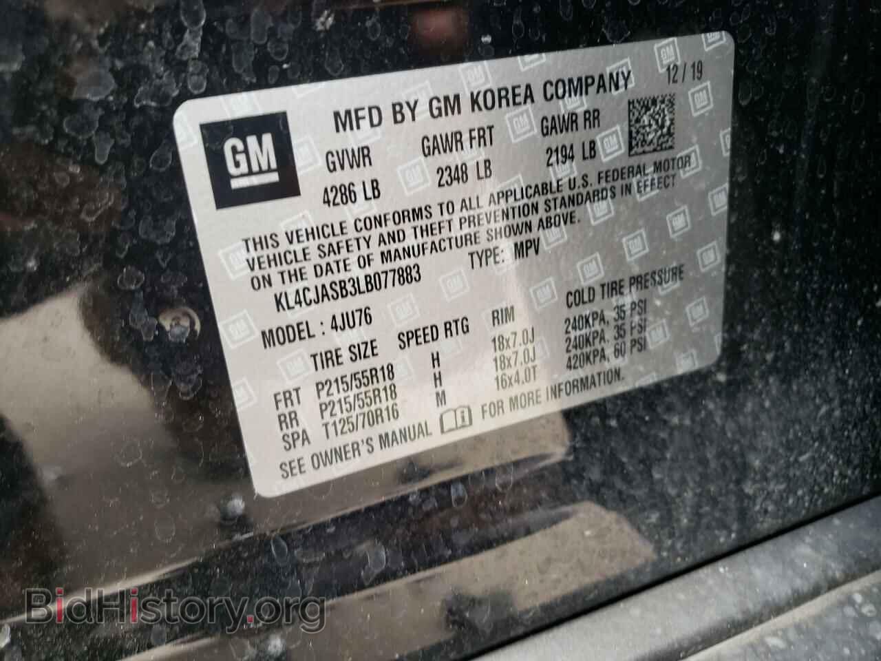 2020 BUICK ENCORE - VIN: KL4CJASB3LB077883 - Фото 10
