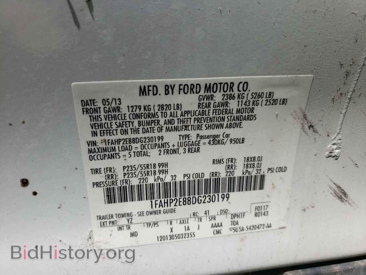 2013 FORD TAURUS - VIN: 1FAHP2E88DG230199 - Photo 10