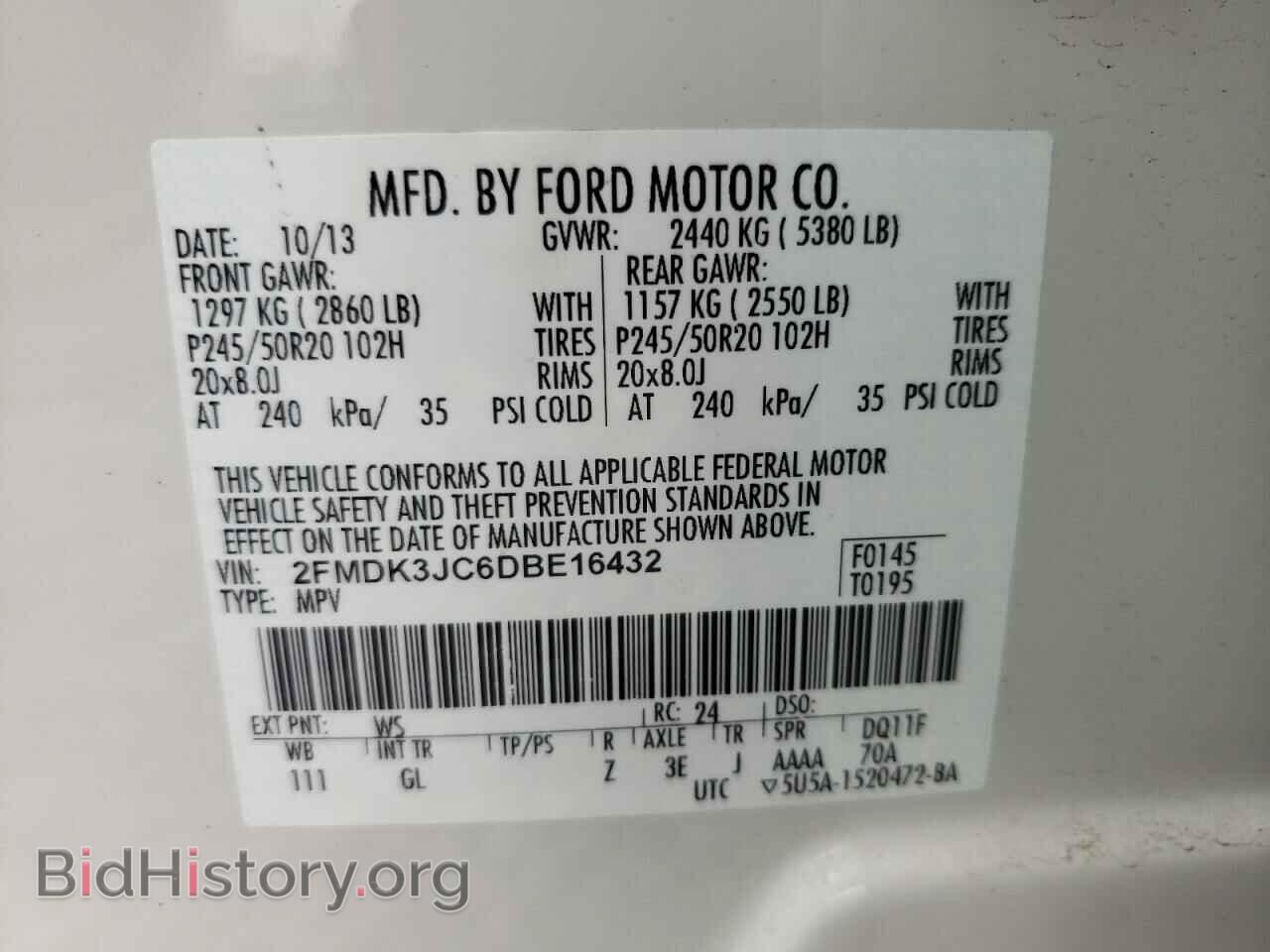 2013 FORD EDGE - VIN: 2FMDK3JC6DBE16432 - Photo 10