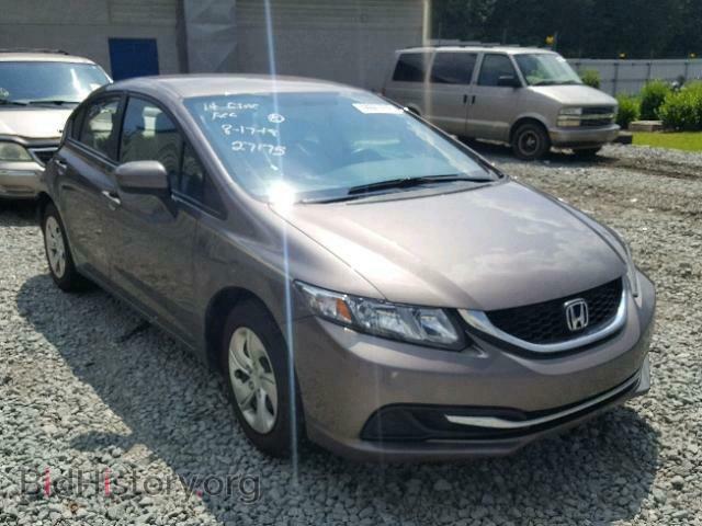 2014 Honda CIVIC LX (VIN 19XFB2F59EE070811) — фото 1 из 10, Copart, повреждение: задняя часть