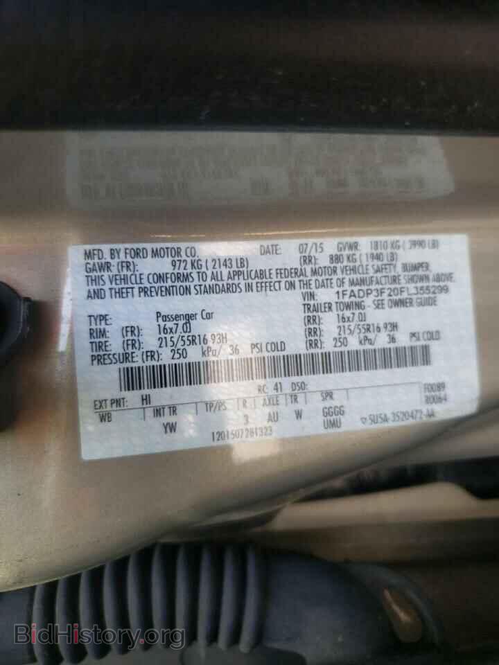 2015 FORD FOCUS - VIN: 1FADP3F20FL355299 - Фото 10