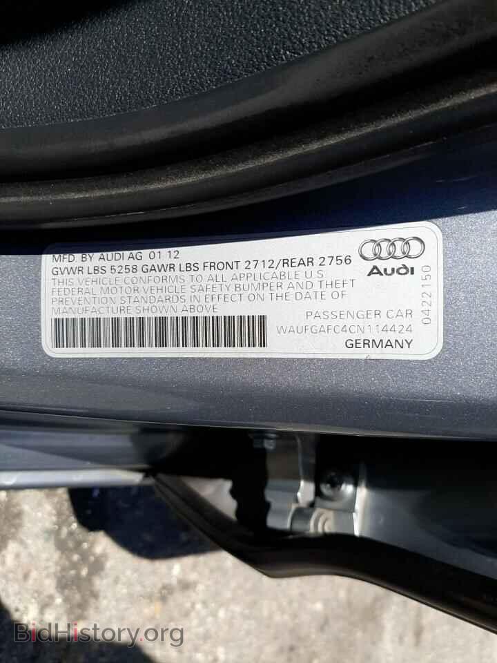 2012 AUDI A6 - VIN: WAUFGAFC4CN114424 - Фото 10