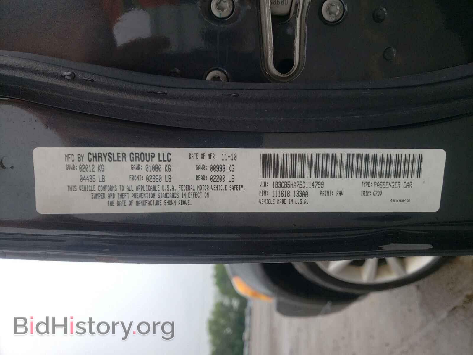 2011 DODGE CALIBER - VIN: 1B3CB5HA7BD114799 - Фото 10