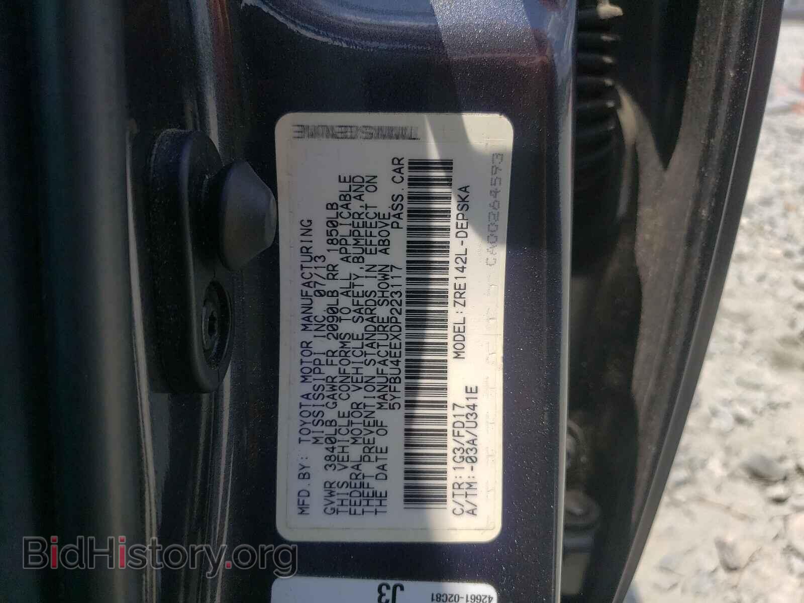 2013 TOYOTA COROLLA - VIN: 5YFBU4EEXDP223117 - Фото 10