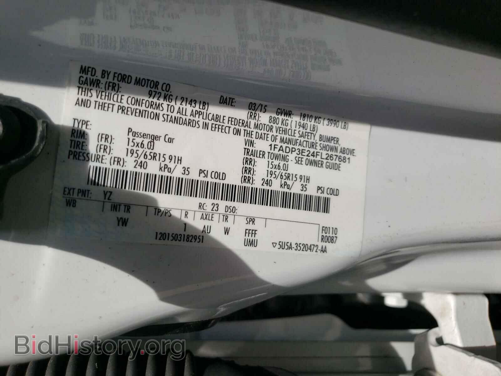 2015 FORD FOCUS - VIN: 1FADP3E24FL267681 - Photo 10