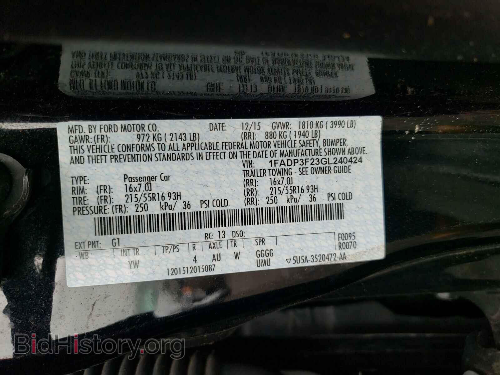 2016 FORD FOCUS - VIN: 1FADP3F23GL240424 - Photo 10