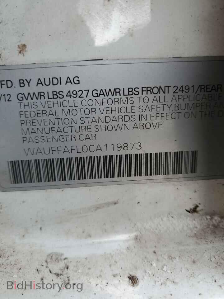 2012 AUDI A4 - VIN: WAUFFAFL0CA119873 - Photo 12