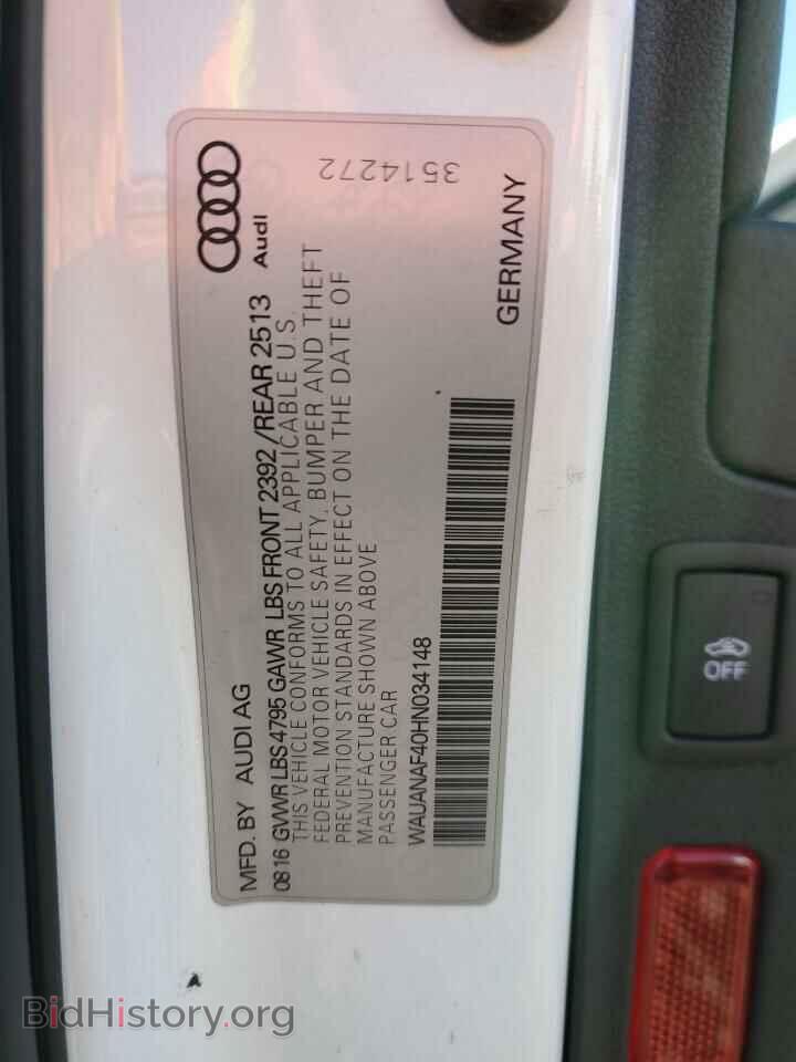 2017 AUDI A4 - VIN: WAUANAF40HN034148 - Фото 13