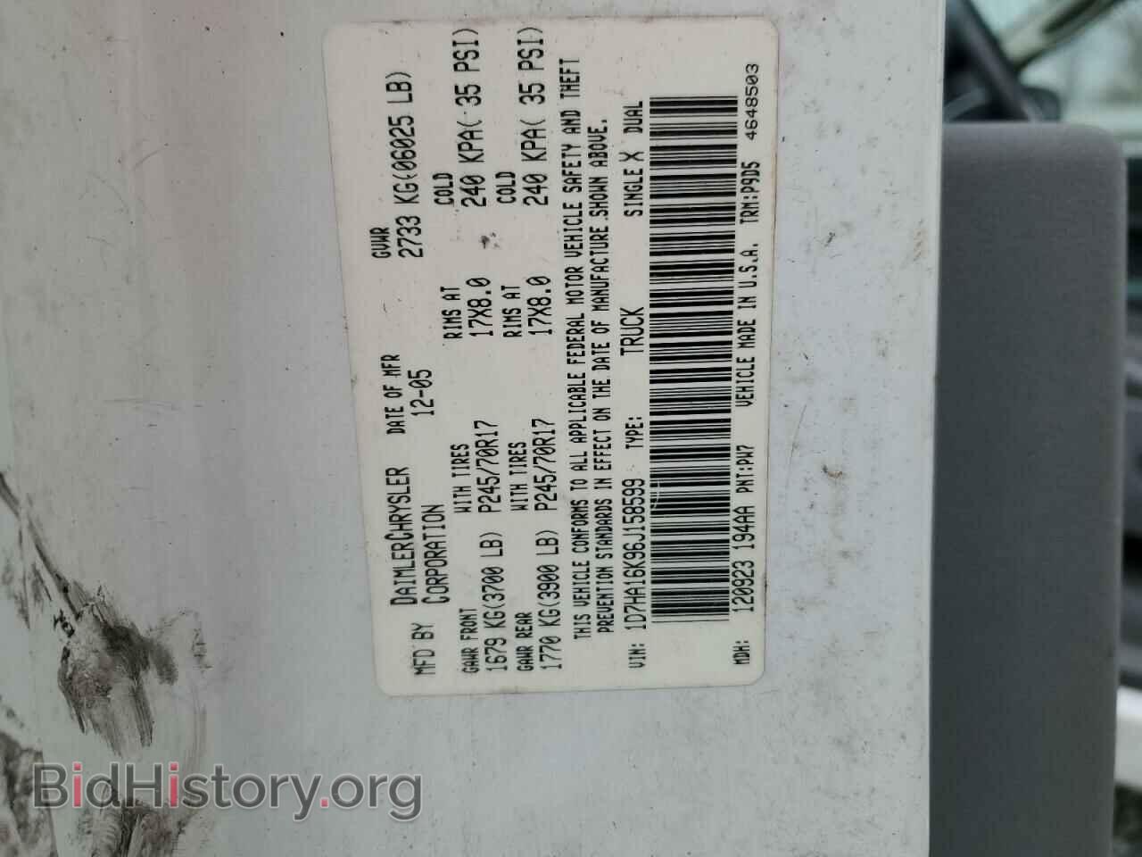 2006 DODGE RAM 1500 - VIN: 1D7HA16K96J158599 - Фото 12