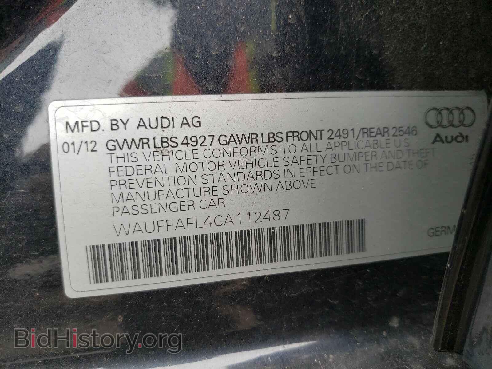 2012 AUDI A4 - VIN: WAUFFAFL4CA112487 - Photo 10