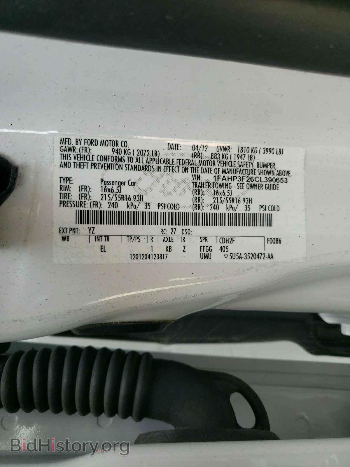2012 FORD FOCUS - VIN: 1FAHP3F26CL390653 - Фото 10