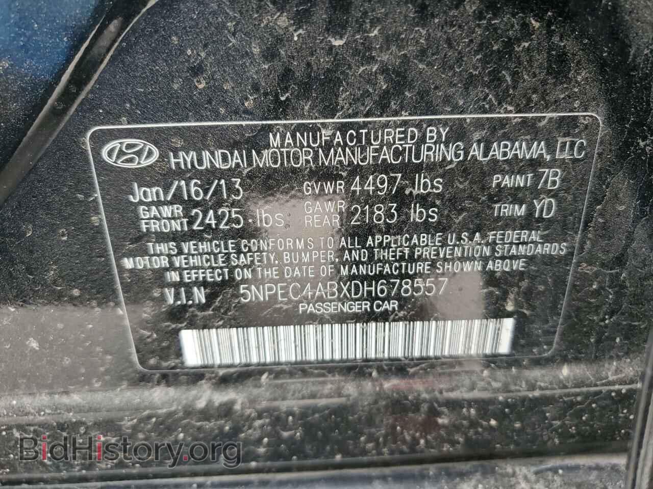 2013 HYUNDAI SONATA - VIN: 5NPEC4ABXDH678557 - Фото 12