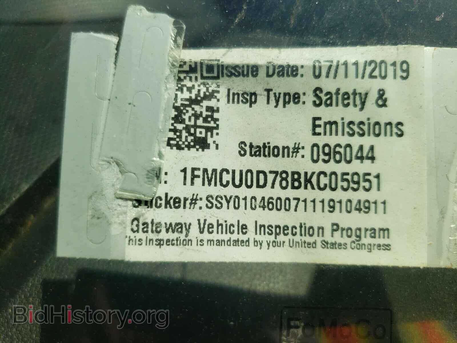 2011 FORD ESCAPE - VIN: 1FMCU0D78BKC05951 - Фото 10